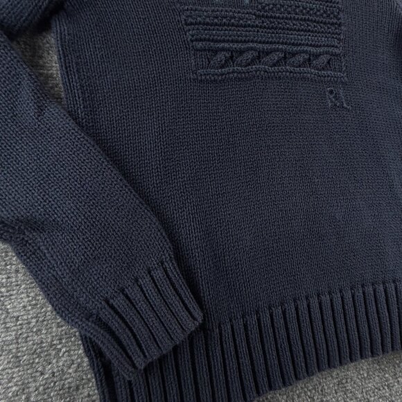 Polo Ralph Lauren Flag Sweater Navy Blue USA Stars Stripes Small Knit Pullover - Picture 3 of 16